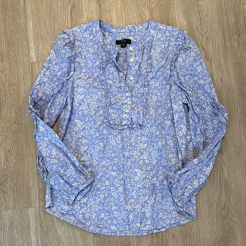 J.Crew Ruffle Top - Picture 2 of 3